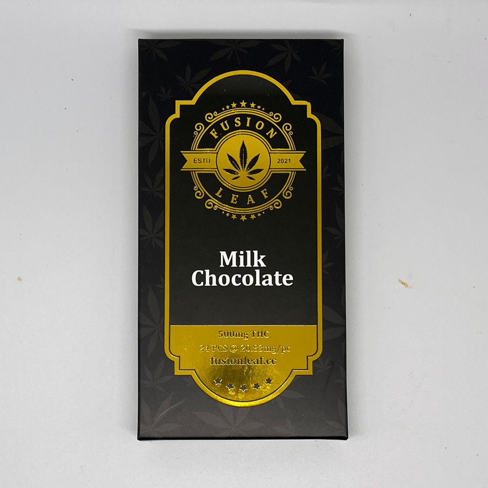 Fusion Leaf Milk Chocolate 500mg Chocolate Bar - Front of Package