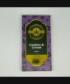Fusion Leaf Cookies and Cream 500mg Chocolat Bar - Front of Package
